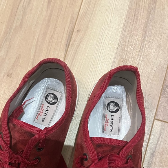 COPY - COPY - LANVIN suede & patent toe lace up casual sneaker shoe - Picture 3 of 3